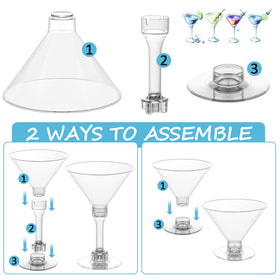 Shatterproof clear GGOLDMER plastic martini glass for safe outdoor events
