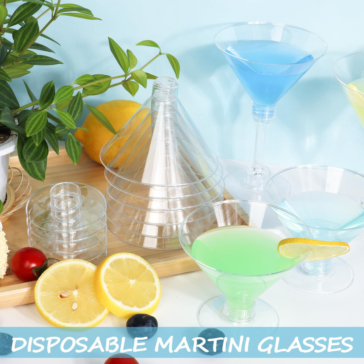 GGOLDMER wedding-use plastic martini glasses with elegant presentation
