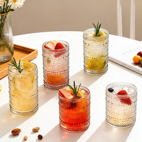 GGOLDMER Clear glassware, versatile for drinks and decorative lighting.