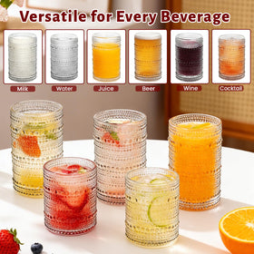 GGOLDMER Hobnail glasses on dining table, great for gatherings.