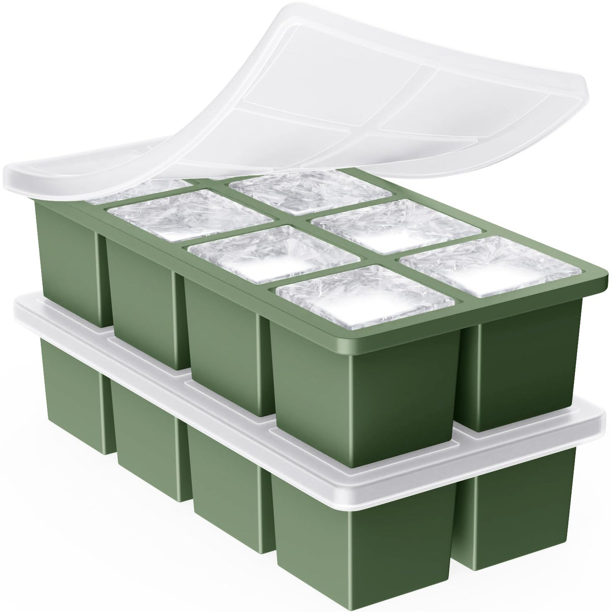 GGOW big silicone ice cube tray for large, slow-melting cubes