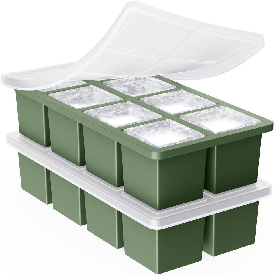 GGOW big silicone ice cube tray for large, slow-melting cubes