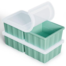 GGOW silicone freezer tray with lid shows precise 2-cup portions for soups and stocks.