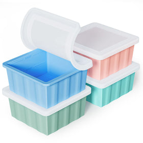 GGOW silicone freezer tray with 2-cup capacity and lid for easy meal prep.