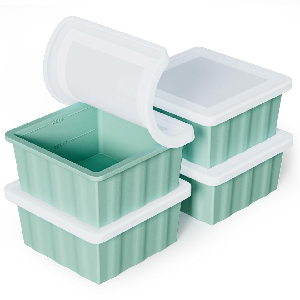 GGOW silicone freezer tray 2-cup lid, ideal for freezing broth portions.