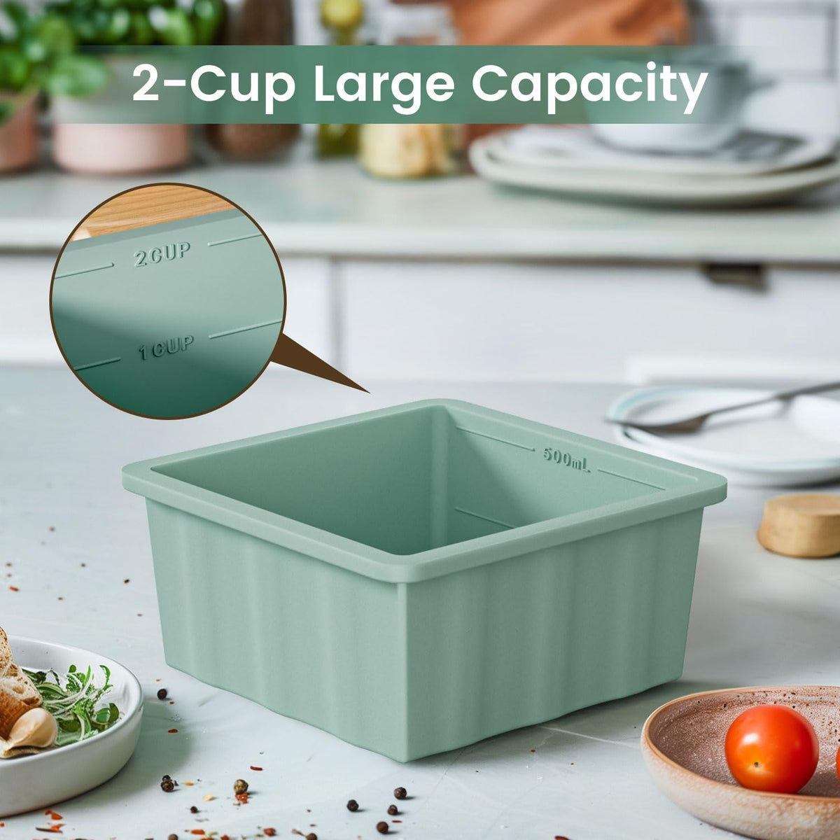 Lid seals tightly to keep freezer smells out and liquids contained.