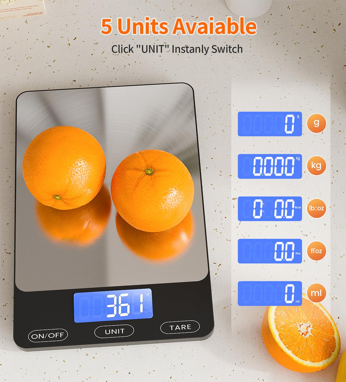 GGQ tare function helps subtract container weight for accurate measurements.
