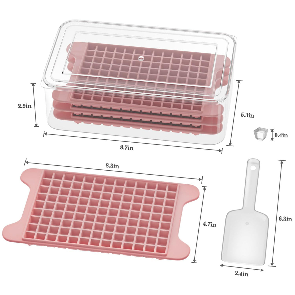 GGUW nugget ice cubes, 108 per tray, ideal for cocktails and cold beverages