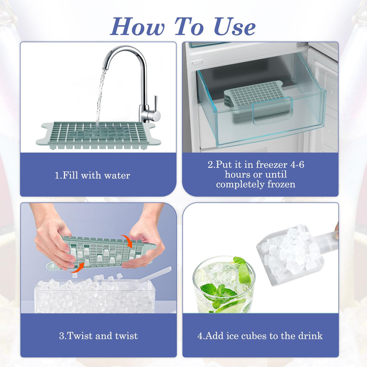 GGUW Stackable tray base design saving freezer space