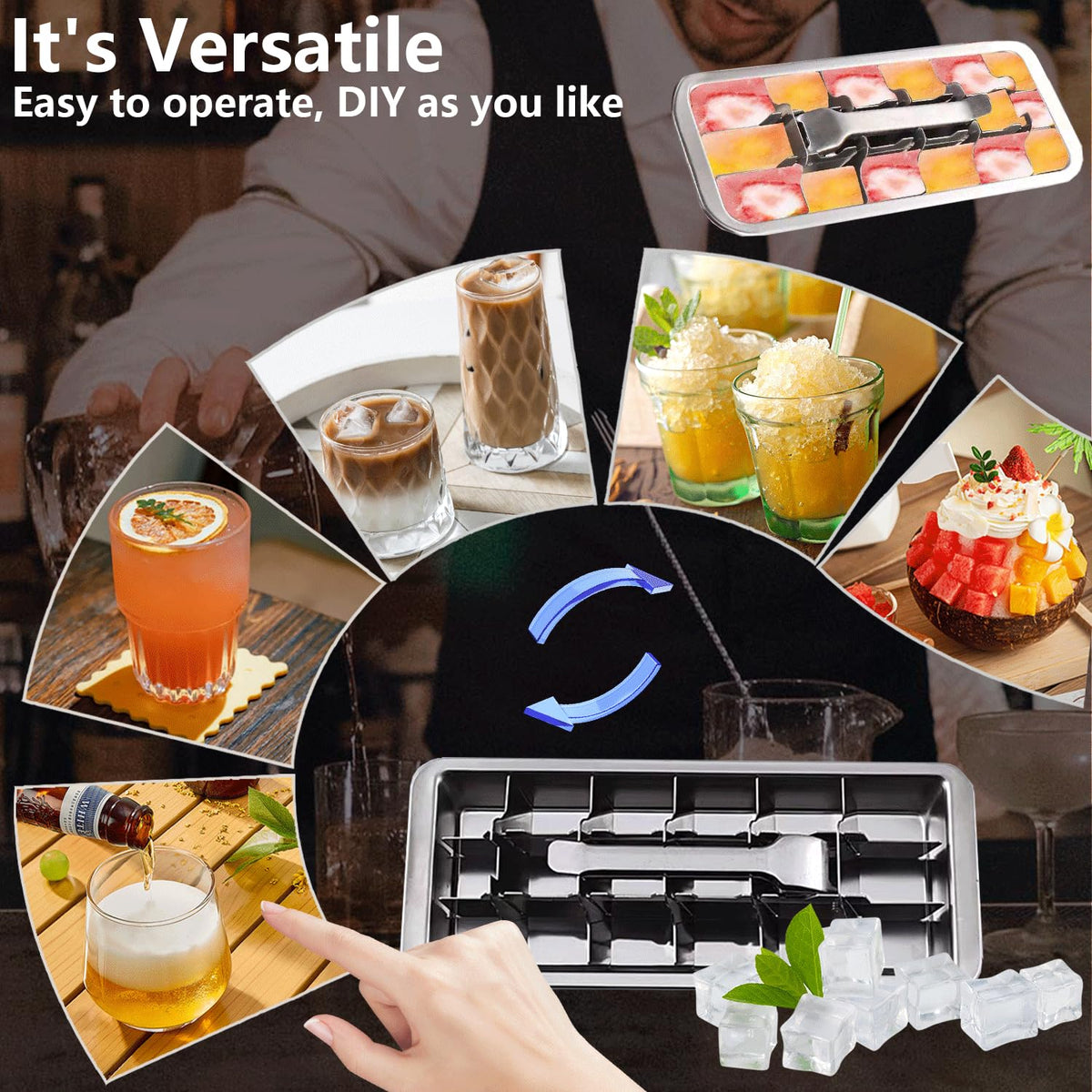 GHAHILI fast-freezing ice tray delivers cold cubes quickly without excessive dilution.