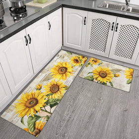 Ghroiep sunflower kitchen rug 17x30 adds comfort under feet and style by the sink.