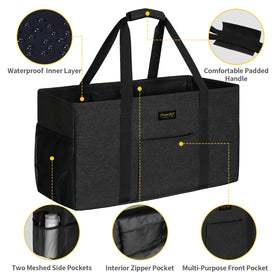 GhvyenntteS 46-liter capacity holds groceries, beach gear, or laundry