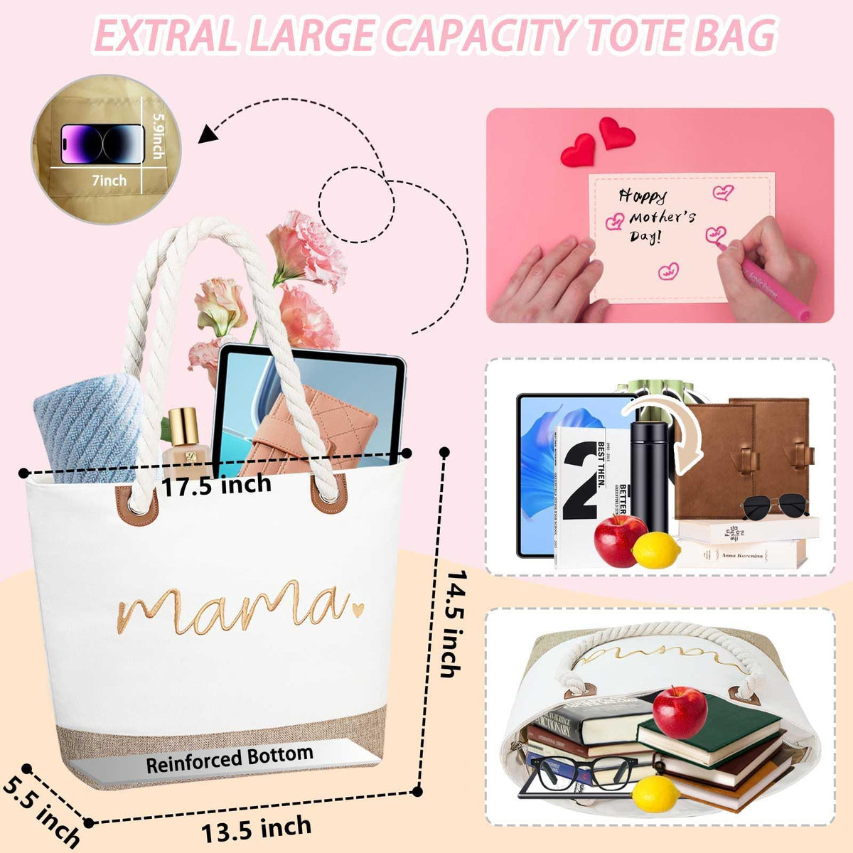 GhvyenntteS Mama Bag has supportive bottom padding to protect belongings