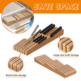 GHWIE 11-slot bamboo organizer boosts drawer capacity