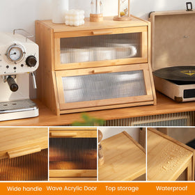 GHWIE bread box full capacity display for bread, muffins, fruits