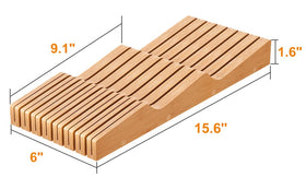 GHWIE bamboo drawer organizer saves space while keeping knives neatly organized