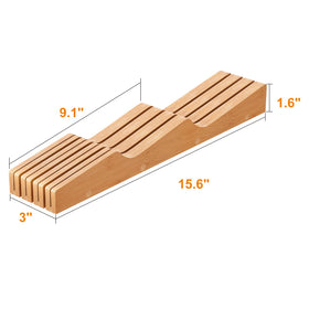 GHWIE bamboo knife slot dividers neatly separate blades to prevent crowding.