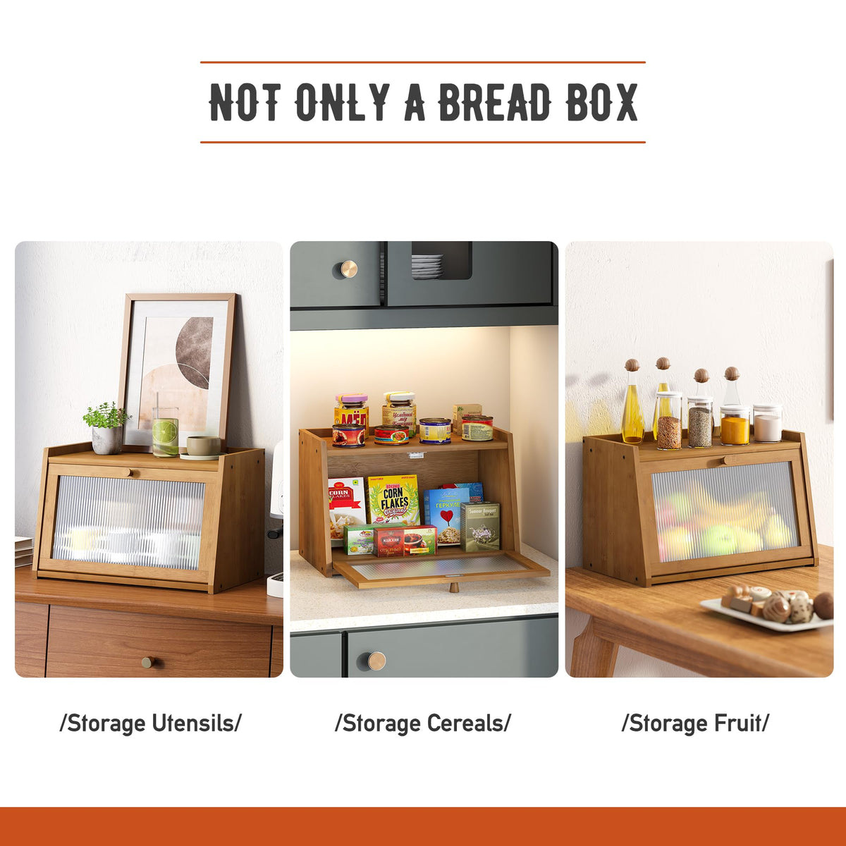 GHWIE versatile storage for pastries, bagels, fruits and kitchen essentials.