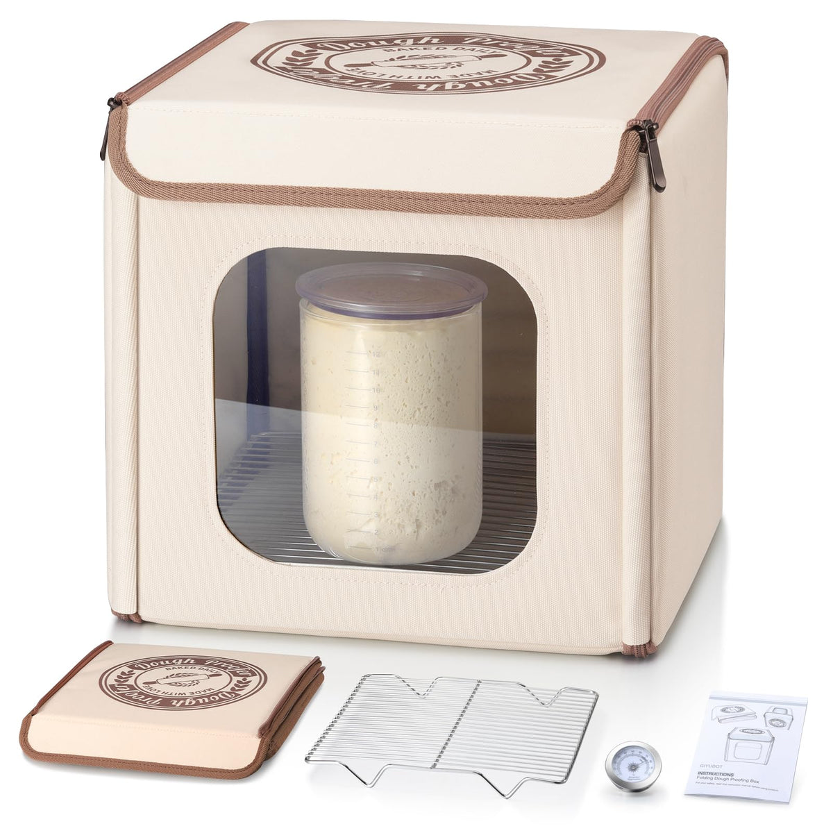 GIYUDOT folding dough proofing box front view for precise fermentation monitoring
