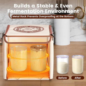 GIYUDOT folding dough proofing box top view shows dual-window access