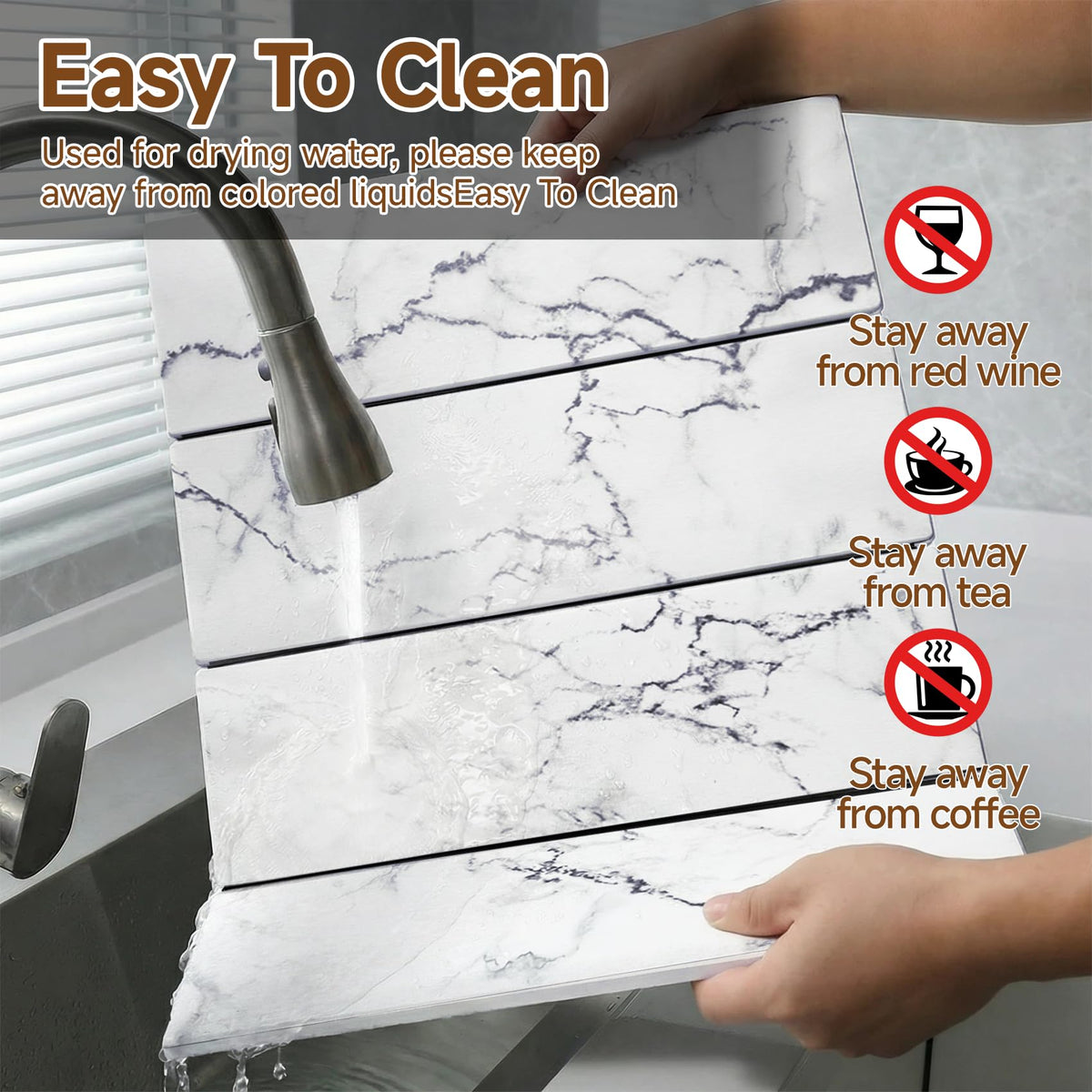 GianAbor easy-clean surface; wipe or rinse to remove marks.