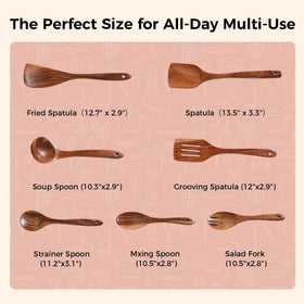 GianAbor wooden utensils easy-clean surface ideal for hand washing