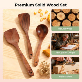 GianAbor gifting-ready teak utensil set elegant kitchen gift idea