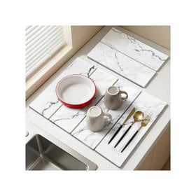 GianAbor large stone drying mat on kitchen counter, quick-dry and absorbent.