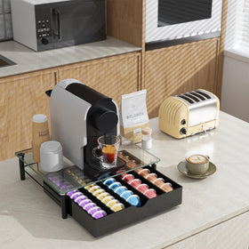 Gianotter crystal glass Vertuo pod drawer with universal slots for various pods