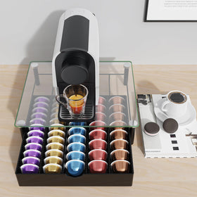 Gianotter crystal glass Vertuo pod drawer side view showing compact profile
