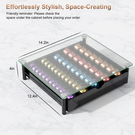 Gianotter crystal glass organizer on kitchen counter for coffee station
