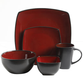 Gibson Elite Soho Lounge square cereal bowl in red and black for daily use.