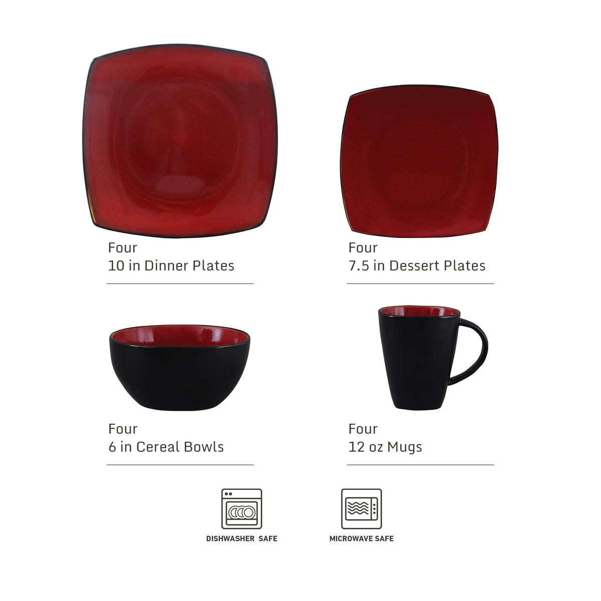 Gibson Elite Soho Lounge dessert plates showcasing bold glaze for stylish dessert service.