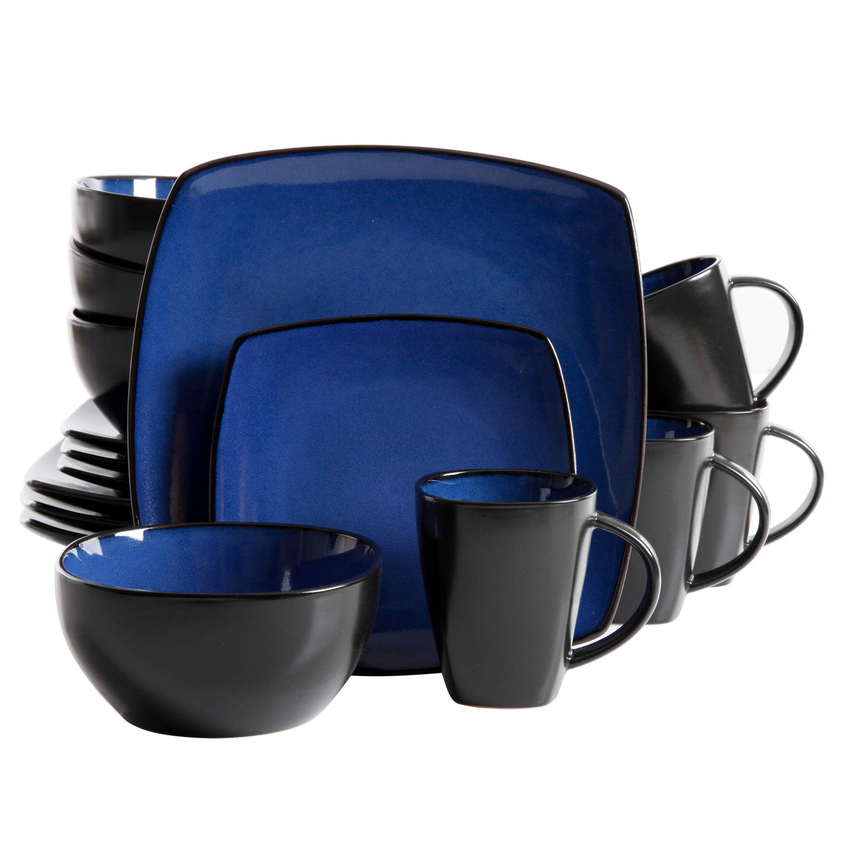 Gibson Elite Soho Lounge square dinner plates for a modern table setting and everyday meals