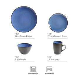 Gibson Elite Soho Round dessert plate complements meals with bold glaze and modern contrast.
