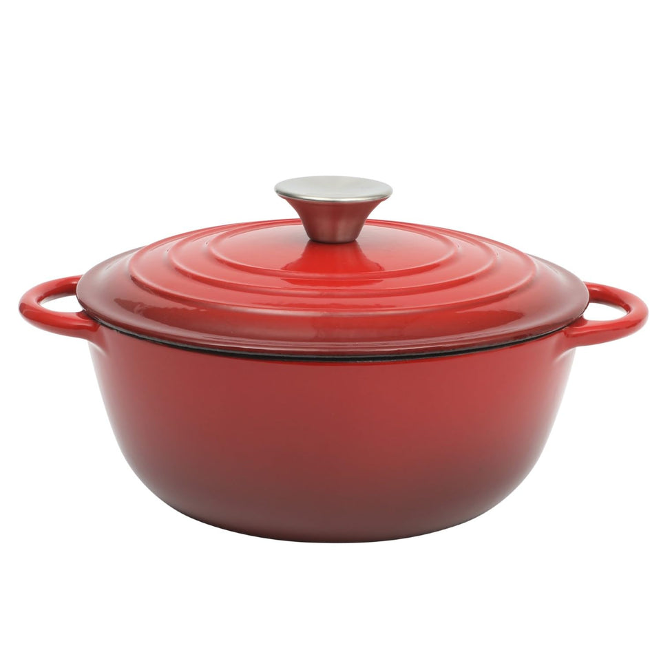 Gibson Home Addlestone Dutch oven lid seals in moisture for richer flavors.