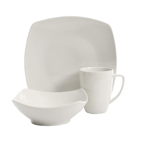 Gibson Home Amelia Court bowl: white square porcelain, lightweight for everyday meals