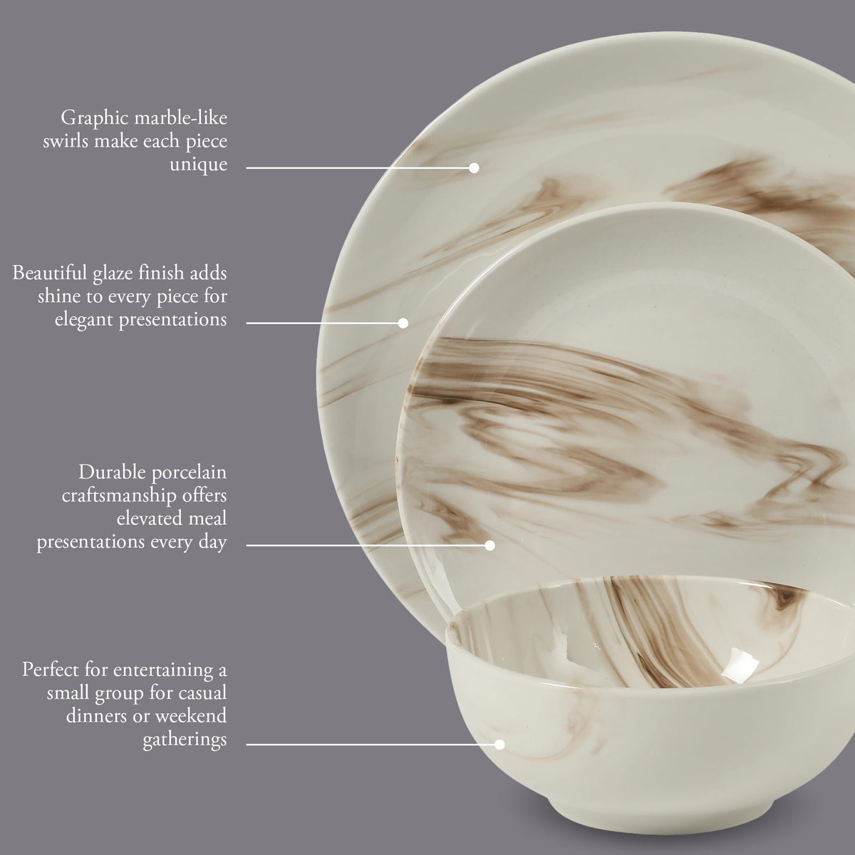 Gibson Home Cloudlight cereal bowl designed for sauces, soups, and meals.