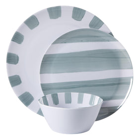 Gibson Home Cottage Stripes outdoor dining ideal for picnics and patio meals.