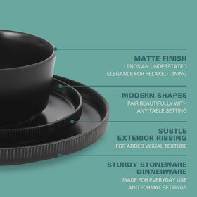 Gibson Home Dempsey Road matte finish surface adds refined texture to meals