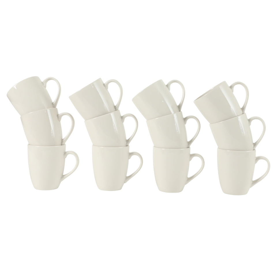 Gibson Home Great Essentials 12oz mug set in white glaze for easy cleanup.