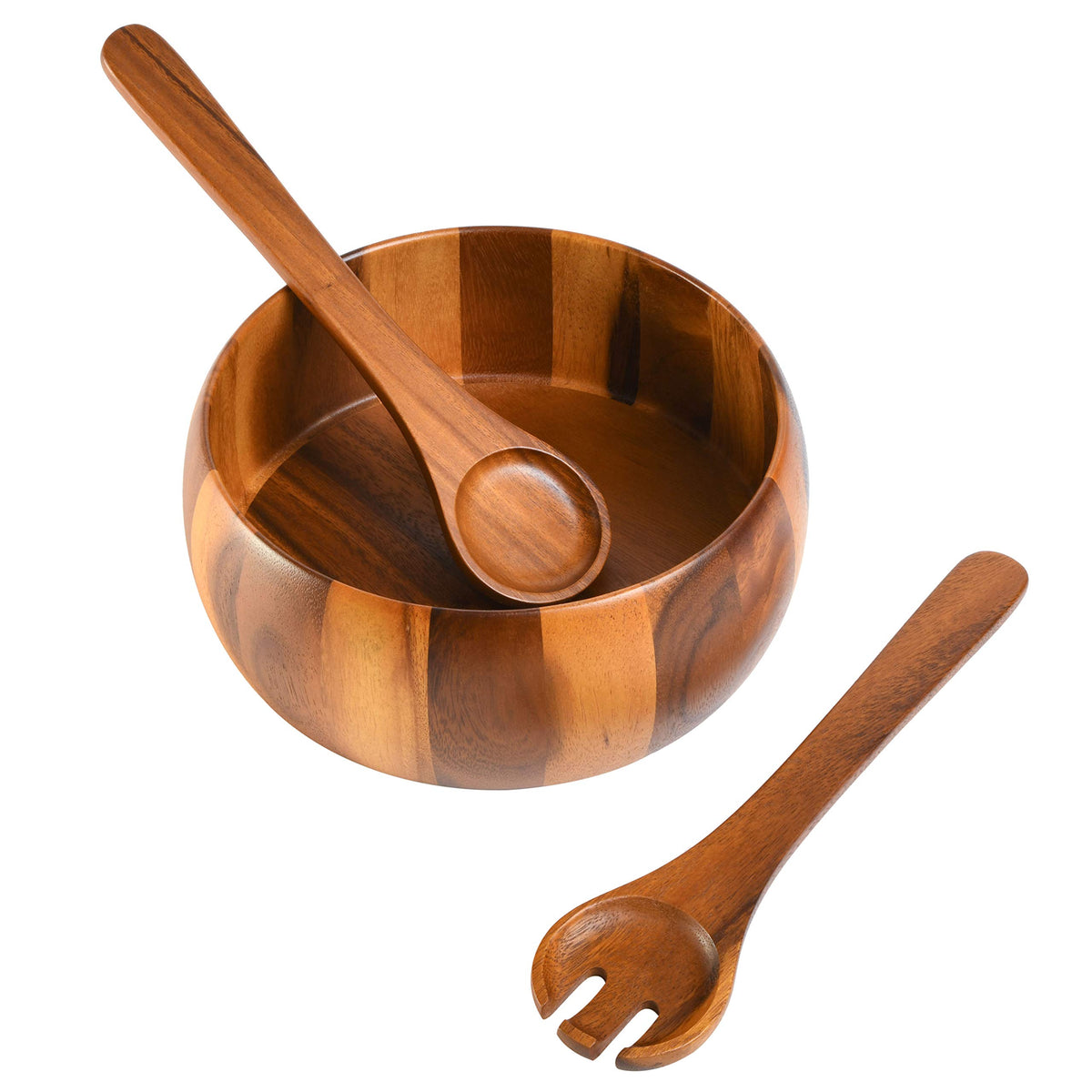 Gibson Home Laurel Acacia servers pair, perfect for serving salads with style and ease.