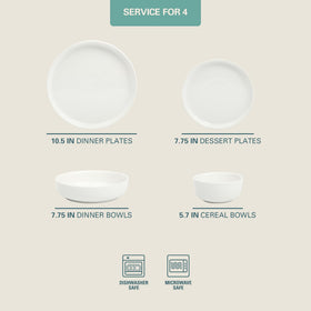 Gibson Home Oslo 8-inch dessert plate in pearl white for dessert service.