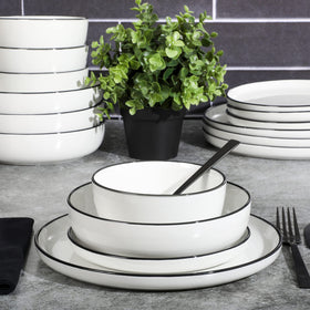 Gibson Home Oslo dinner bowl white porcelain, versatile for soups and salads