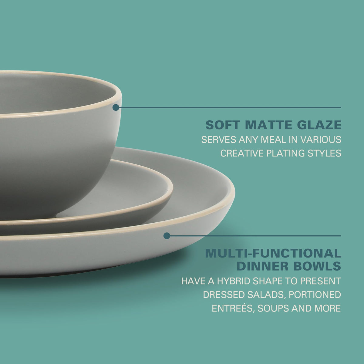Gibson Home Rockaway 6-inch bowls ideal for soups or salads in everyday meals.