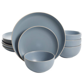 Gibson Home Rockaway dinner plate blue in durable stoneware for everyday meals