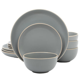 Gibson Home Rockaway 10.5-inch dinner plates with smooth matte finish for modern meals.