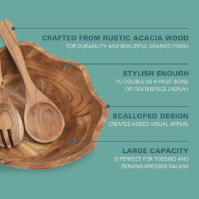 Gibson Home Sandhurst natural acacia wood grain highlighting rustic charm
