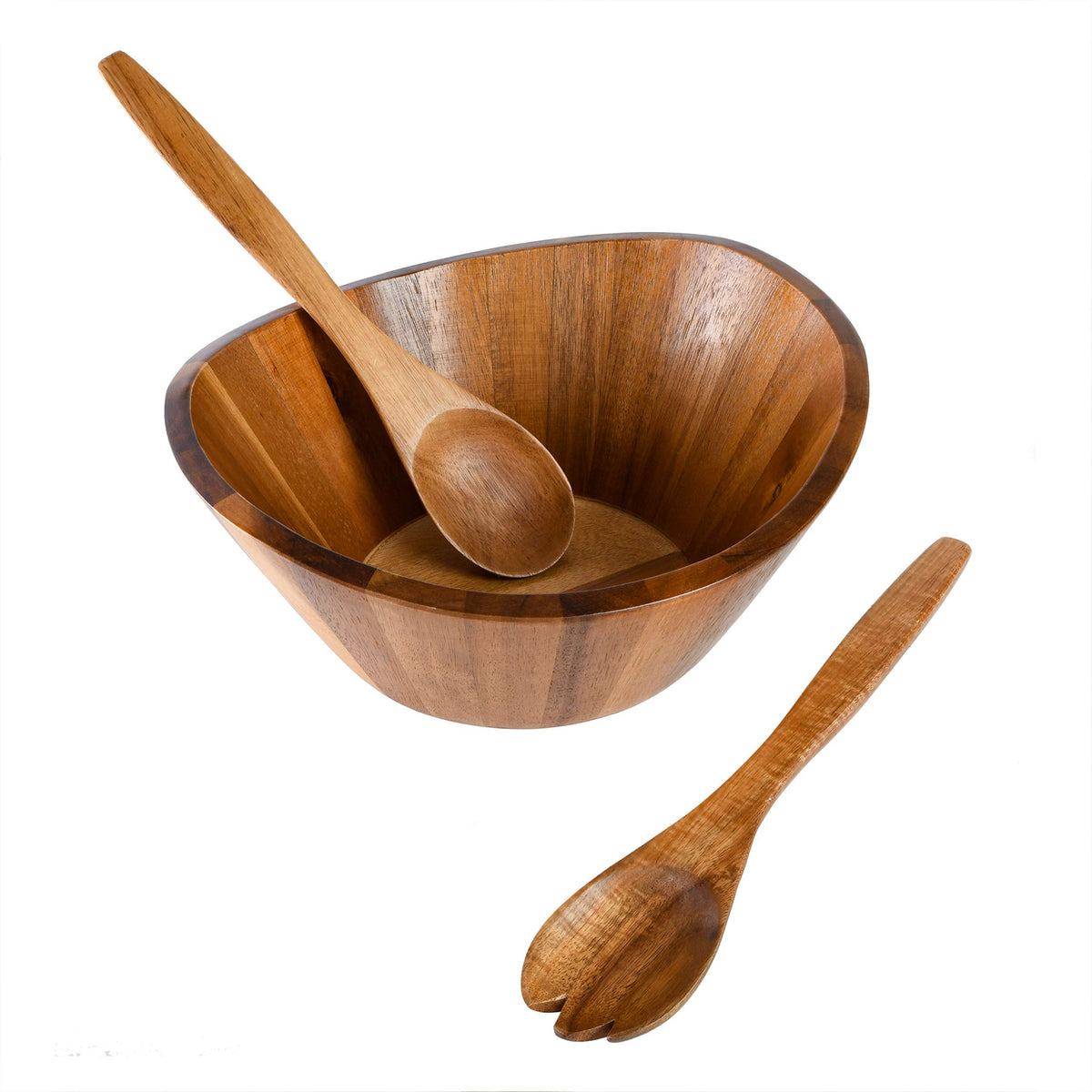 Gibson Home Sherwood two salad servers placed beside the bowl.