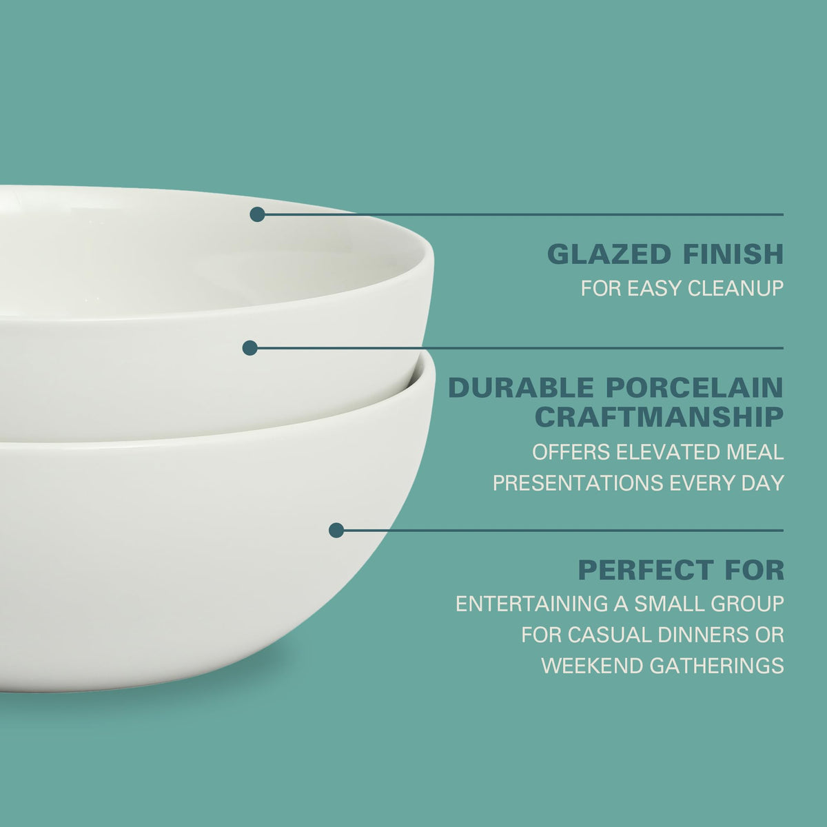 Gibson Home bowls stacked neatly for space-saving storage in small kitchens.